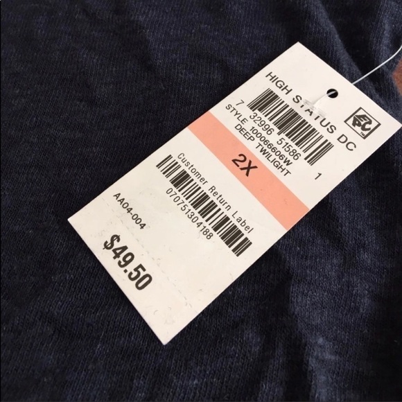 NEW $50 INC International Concepts Navy Tank Top Sleeveless V-Neck Plus 2X - Picture 5 of 6